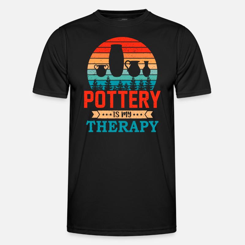 Retro Sunset Design Pottering Gift for Funny Potte Men's Functional T-Shirt
