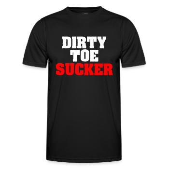 Dirty Toe Sucker | Naughty Adult Foot Fetish Gifts - Men's Functional T-Shirt - black - Front - AI Model Male 178 dark (178cm)