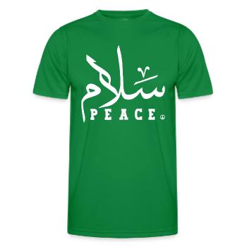 Salam Frieden Arabische Kalligraphie, Ramadan, Muslim Ma - Männer Funktions-T-Shirt - Kelly Green - Vorne - AI Model Male 178 dark (178cm)