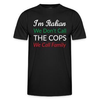 Je suis italien Nous n’appelons pas les flics Nous appelons la famille - T-shirt sport Homme - noir - Devant - AI Model Male 178 dark (178cm)