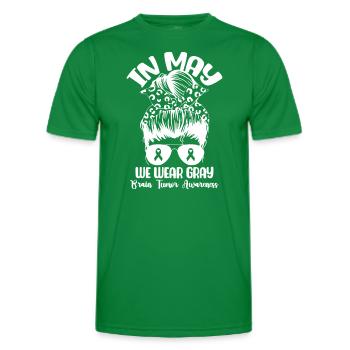 Petit pain désordonné en mai, nous portons du gris pour une tumeur au cerveau Awar - T-shirt sport Homme - vert - Devant - AI Model Male 178 dark (178cm)
