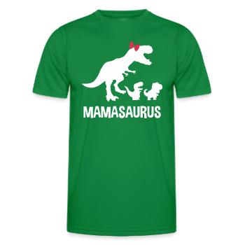 Mamasaurus Dinosaurus Familie - Lustiges Muttergeschenk I - Männer Funktions-T-Shirt - Kelly Green - Vorne - AI Model Male 178 dark (178cm)