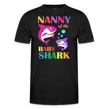 Nanny Of The Baby Birthday Shark Nanny Shark Mothe - Men's Functional T-Shirt - black - Front - AI Model Male 178 dark (178cm)