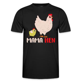 Lustiger Muttertag Mama Hen Geschenk Bauernhof Tier - Männer Funktions-T-Shirt - Schwarz - Vorne - AI Model Male 178 dark (178cm)