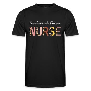 Infirmière en soins intensifs Infirmière en soins intensifs Infirmière en soins intensifs Nursi - T-shirt sport Homme - noir - Devant - AI Model Male 178 dark (178cm)