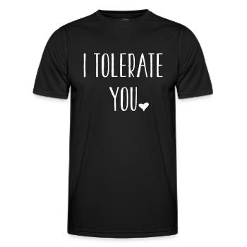 Je te tolère - Drôle Introvertinternational tole - T-shirt sport Homme - noir - Devant - AI Model Male 178 dark (178cm)
