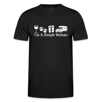 Je suis une femme simple comme Flip Flop Dogs Beer Campin - T-shirt sport Homme - noir - Devant - AI Model Male 178 dark (178cm)