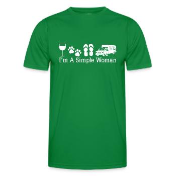 I'm A Simple Woman Like Flip Flop Dogs Beer Campin - Men's Functional T-Shirt - kelly green - Front - AI Model Male 178 dark (178cm)