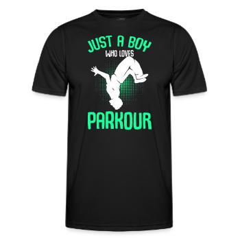 Juste un garçon qui aime le Parkour Freerunner Traceur Bo - T-shirt sport Homme - noir - Devant - AI Model Male 178 dark (178cm)