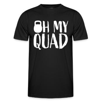 Lustiges Workout Quadrizeps Muskeln Kettlebell I Oh M - Männer Funktions-T-Shirt - Schwarz - Vorne - AI Model Male 178 dark (178cm)