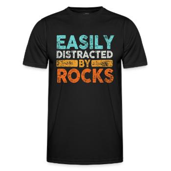 Leicht abgelenkt von Gesteinsgeologie - Männer Funktions-T-Shirt - Schwarz - Vorne - AI Model Male 178 dark (178cm)