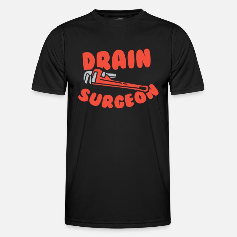 Drain surgeon, Funny Plumber - Men's Functional T-Shirt - black