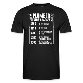 Klempner Aufpreis Klempnerwerkzeug Rohr Hobbyis C - Männer Funktions-T-Shirt - Schwarz - Vorne - AI Model Male 178 dark (178cm)