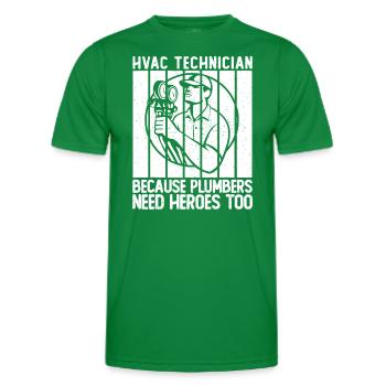 Technicien CVC pour hommes parce que les plombiers ont besoin de héros - T-shirt sport Homme - vert - Devant - AI Model Male 178 dark (178cm)