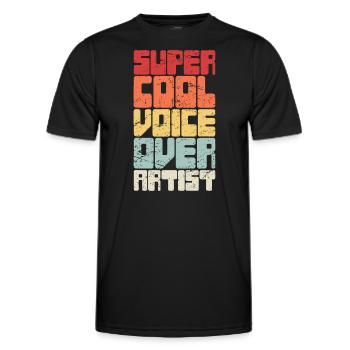 Vintage Retro Voice-Over Artist / Voice Actingvoic - Men's Functional T-Shirt - black - Front - AI Model Male 178 dark (178cm)