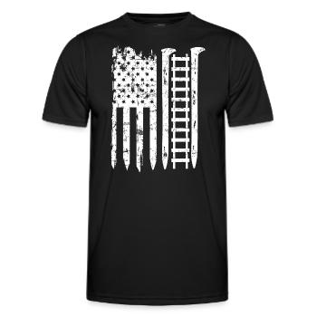 Railroad Spike drapeau américain Train Gift pour railwa - T-shirt sport Homme - noir - Devant - AI Model Male 178 dark (178cm)