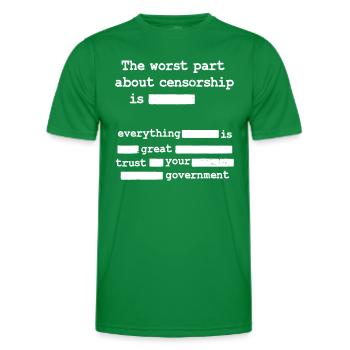 Libertaire Anti Censure Petit gouvernement -Le - T-shirt sport Homme - vert - Devant - AI Model Male 178 dark (178cm)