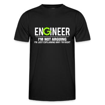 Ingenieur Ich streite nicht Lustig Ingenieuri löse - Männer Funktions-T-Shirt - Schwarz - Vorne - AI Model Male 178 dark (178cm)