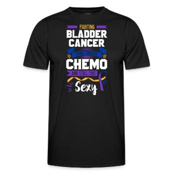 Combattre la chimio Cancer de la vessie Purple Blue et Yell - T-shirt sport Homme - noir - Devant - AI Model Male 178 dark (178cm)
