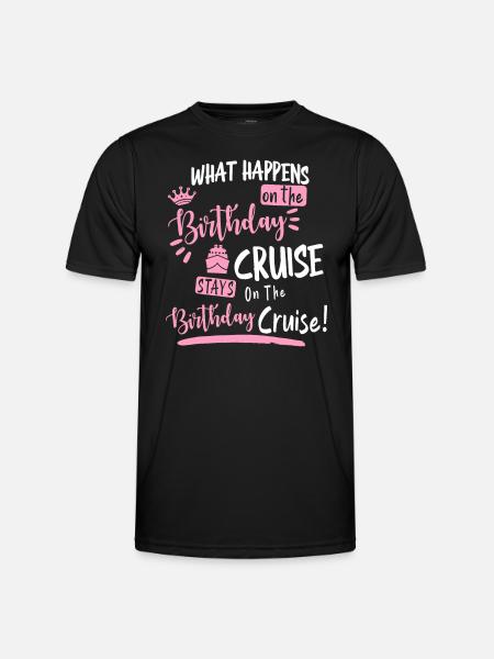 Novelty My Birthday Cruise Funny Cruise, For Women - Men's Functional T-Shirt - black