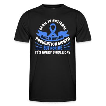 April Is National Child Abuse Prevention Month - Men's Functional T-Shirt - black - Front - AI Model Male 178 dark (178cm)