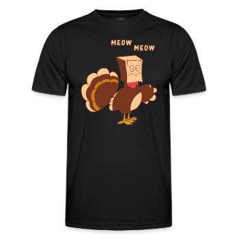 Thanksgiving Cat Funny Fake Cat Meow Thanksgiving - T-shirt sport Homme - noir - Devant - AI Model Male 178 dark (178cm)