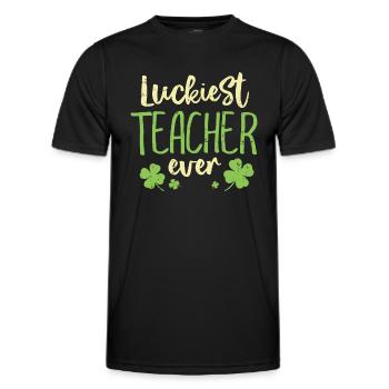 L’enseignant le plus chanceux de tous les temps Enseignement aux hommes de la Saint-Patrick - T-shirt sport Homme - noir - Devant - AI Model Male 178 dark (178cm)