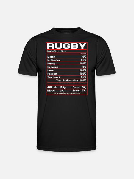 Funny Rugby Nutrition Facts Rugby Playerrugby trai - Men's Functional T-Shirt - black