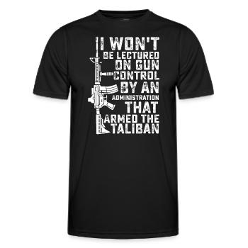 Je ne serai pas sermonné sur le contrôle des armes à feu par un administrateur - T-shirt sport Homme - noir - Devant - AI Model Male 178 dark (178cm)