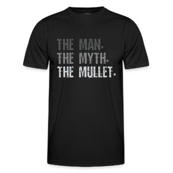 Mullet, L’homme Le mythe Le mulet - T-shirt sport Homme - noir - Devant - AI Model Male 178 dark (178cm)