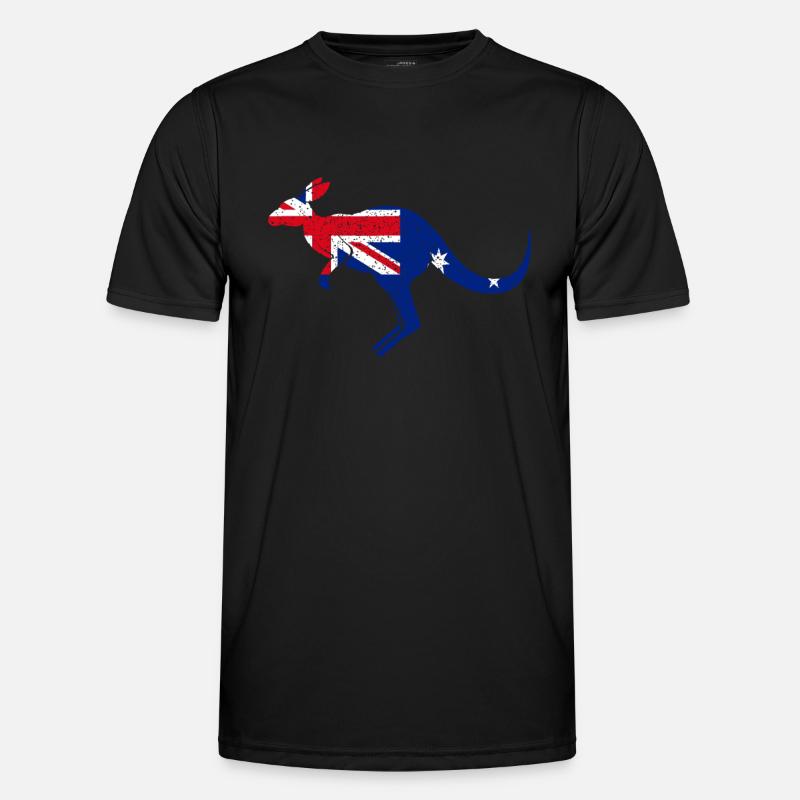 Kangaroo Australian Flag - Australia Pride Austral Men's Functional T-Shirt
