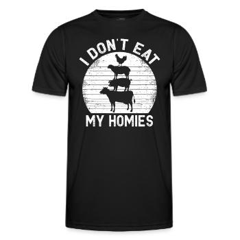 Végétarien Je ne mange pas mes homies Femmes Hommes Drôle V - T-shirt sport Homme - noir - Devant - AI Model Male 178 dark (178cm)