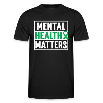 Psychische Gesundheit ist wichtig | Bewusstsein für psychische Gesundheit - Männer Funktions-T-Shirt - Schwarz - Vorne - AI Model Male 178 dark (178cm)
