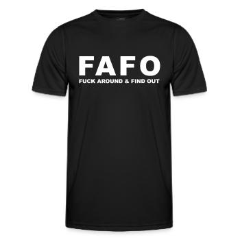 FAFO Fuck Around And Find Out - Men's Functional T-Shirt - black - Front - AI Model Male 178 dark (178cm)