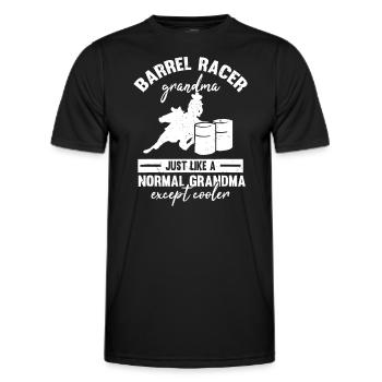 Barrel Racer Oma Rodeo Großmutter Pferd Barre - Männer Funktions-T-Shirt - Schwarz - Vorne - AI Model Male 178 dark (178cm)