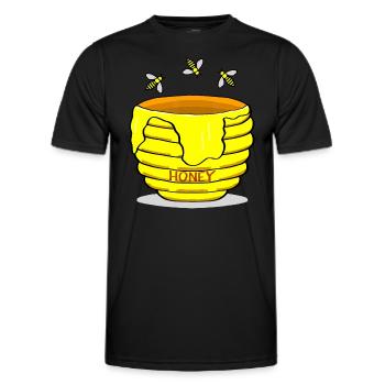 Pot de miel avec miel abeilles cadeau sucré - T-shirt sport Homme - noir - Devant - AI Model Male 178 dark (178cm)