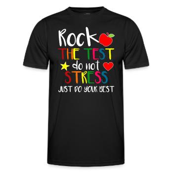 Rock The Test Teacher Test Day Journée de test Journée de test Drôle T - T-shirt sport Homme - noir - Devant - AI Model Male 178 dark (178cm)