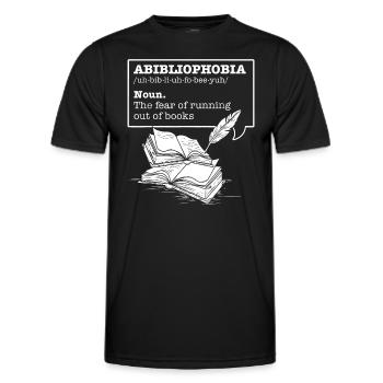 Abibliophobie Die Angst, dass die Bücher ausgehen Rea - Männer Funktions-T-Shirt - Schwarz - Vorne - AI Model Male 178 dark (178cm)