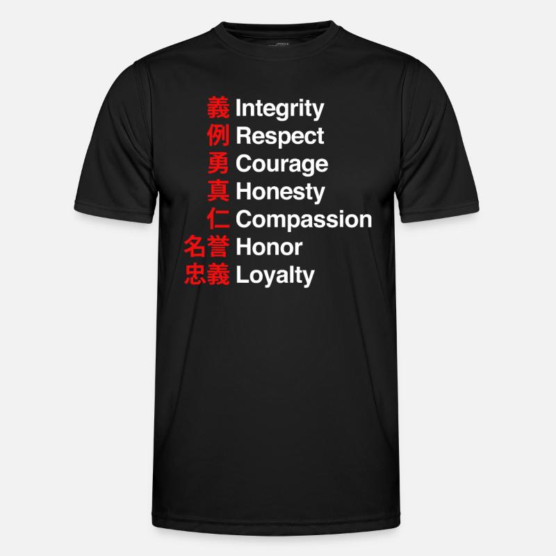 Bushido Code - Der Samurai-Wegcode - Männer Funktions-T-Shirt - Schwarz