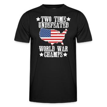 Zwei ungeschlagene 2-fache Weltkriegs-Championssu - Männer Funktions-T-Shirt - Schwarz - Vorne - AI Model Male 178 dark (178cm)