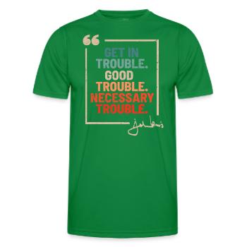 Social John Lewis Tea Get In Good Necessary - Men's Functional T-Shirt - kelly green - Front - AI Model Male 178 dark (178cm)