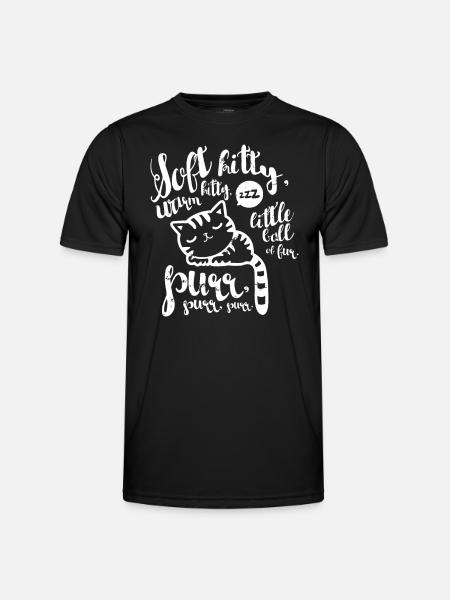 Cute Soft Kitty Warm Kitty Happy Kitty Sleepy - Men's Functional T-Shirt - black