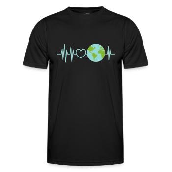 Terre Heartbeat Jour de la Terre - T-shirt sport Homme - noir - Devant - AI Model Male 178 dark (178cm)