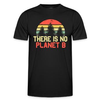 Retro Earth Day No Planet B Klimawandel - Männer Funktions-T-Shirt - Schwarz - Vorne - AI Model Male 178 dark (178cm)