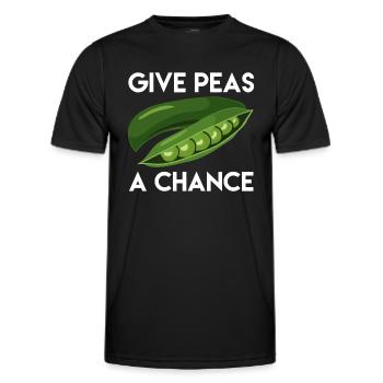 World Peas/Peace - Give Peas A Chance Earth Day - Men's Functional T-Shirt - black - Front - AI Model Male 178 dark (178cm)