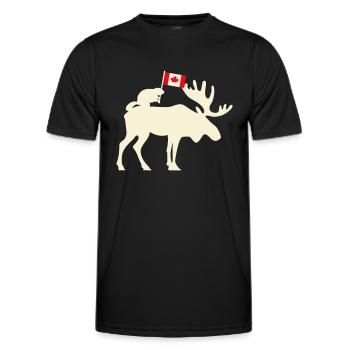 Beaver Moose Drapeau canadien Canada - T-shirt sport Homme - noir - Devant - AI Model Male 178 dark (178cm)