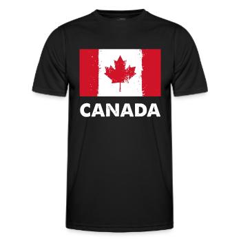 Drapeau du Canada | Canadien - T-shirt sport Homme - noir - Devant - AI Model Male 178 dark (178cm)
