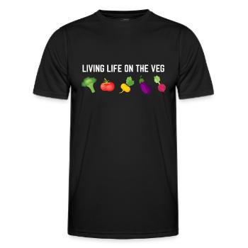 Leben auf dem Gemüse! - Vegan oder Vegetarisch - Männer Funktions-T-Shirt - Schwarz - Vorne - AI Model Male 178 dark (178cm)