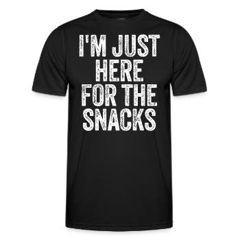 Je suis juste là pour les collations - T-shirt sport Homme - noir - Devant - AI Model Male 178 dark (178cm)