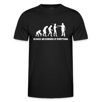 Evolution - Revenez en arrière nous avons tout foiré - T-shirt sport Homme - noir - Devant - AI Model Male 178 dark (178cm)